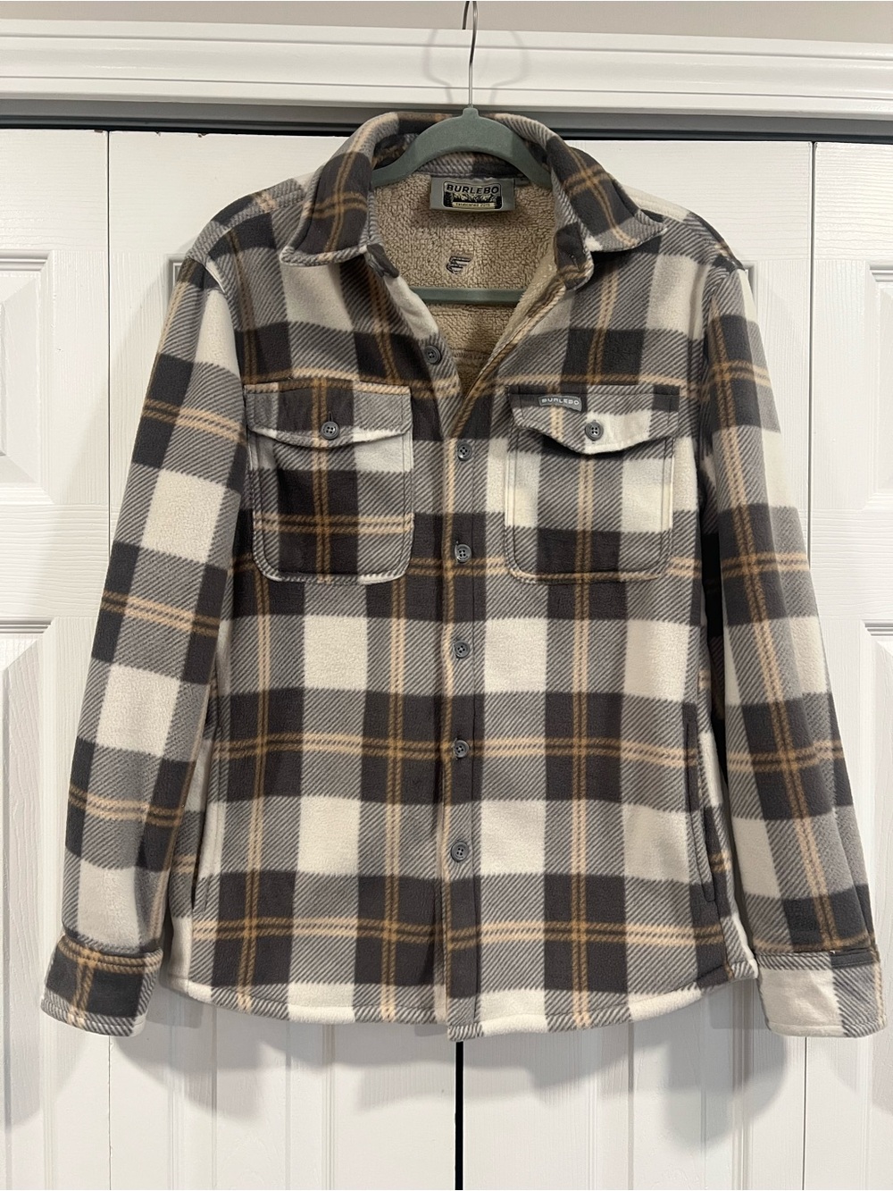 Burlebo Men’s Fleece Lined Plaid Flannel Shacket Size S NWOT